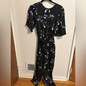 H&M Black Floral Jumpsuit size 4